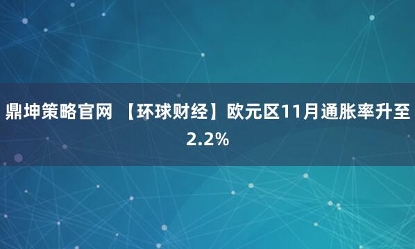 鼎坤策略官网 【环球财经】欧元区11月通胀率升至2.2%