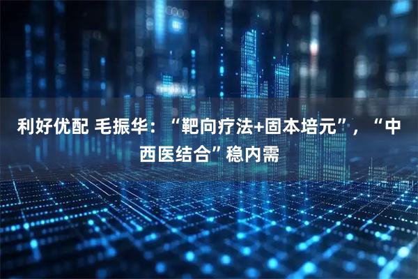 利好优配 毛振华：“靶向疗法+固本培元”，“中西医结合”稳内需