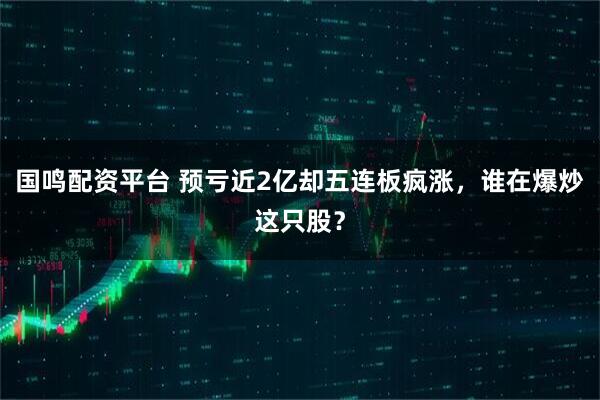 国鸣配资平台 预亏近2亿却五连板疯涨，谁在爆炒这只股？